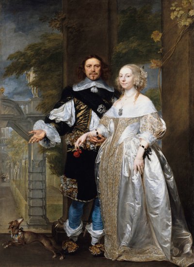 Portrait of a Married Couple in the Park by Gonzales Coques
